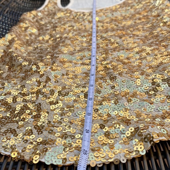 Guess gold sequin top cream, rayon - Picture 6 of 8